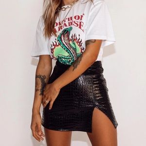 Princess Polly croc print mini skirt